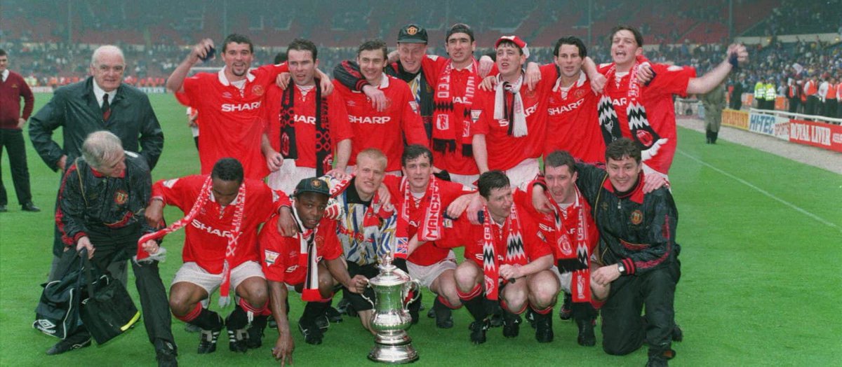  14th May 1994 FA CupCantona started the 2nd half battering of Chelsea by scoring two penalties in the space of 6 minutes, followed by goals from Mark Hughes and Brian McClair, a fitting 4-0 victory! Sir Alex's first domestic double with United.9/38