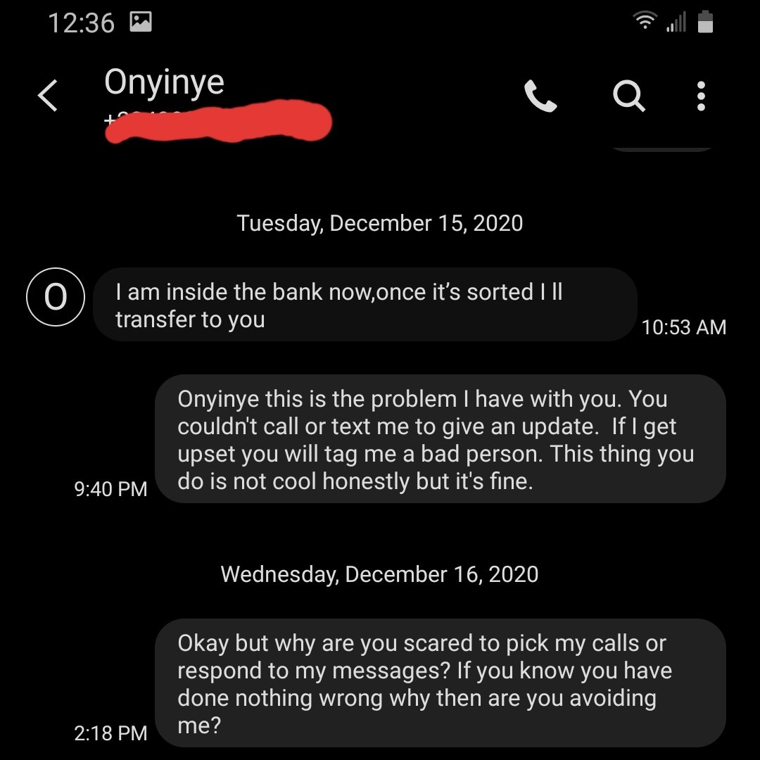 December 13th, see what she said (first frame) December 15th, she finally makes it to the bank according to her but it looks like she slept there 