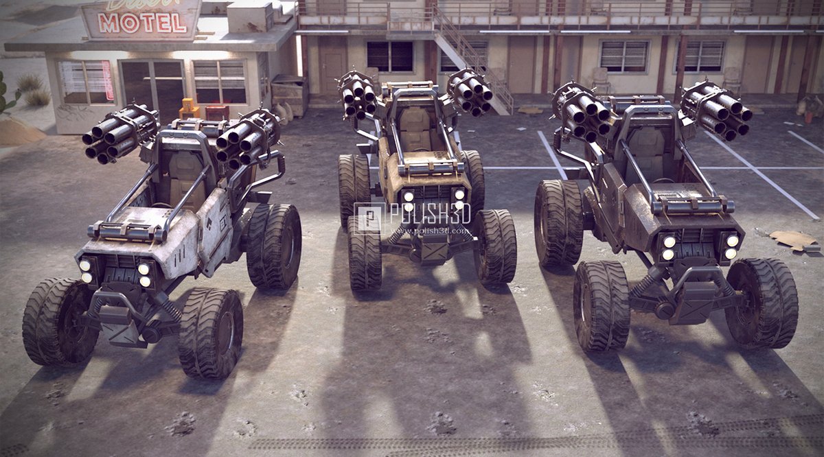 Buggy vehicle B made in 2020. #3dart #3dmodeling #3d #rendering #buggy #vehicle #military #weapon, see more in polish3d.com