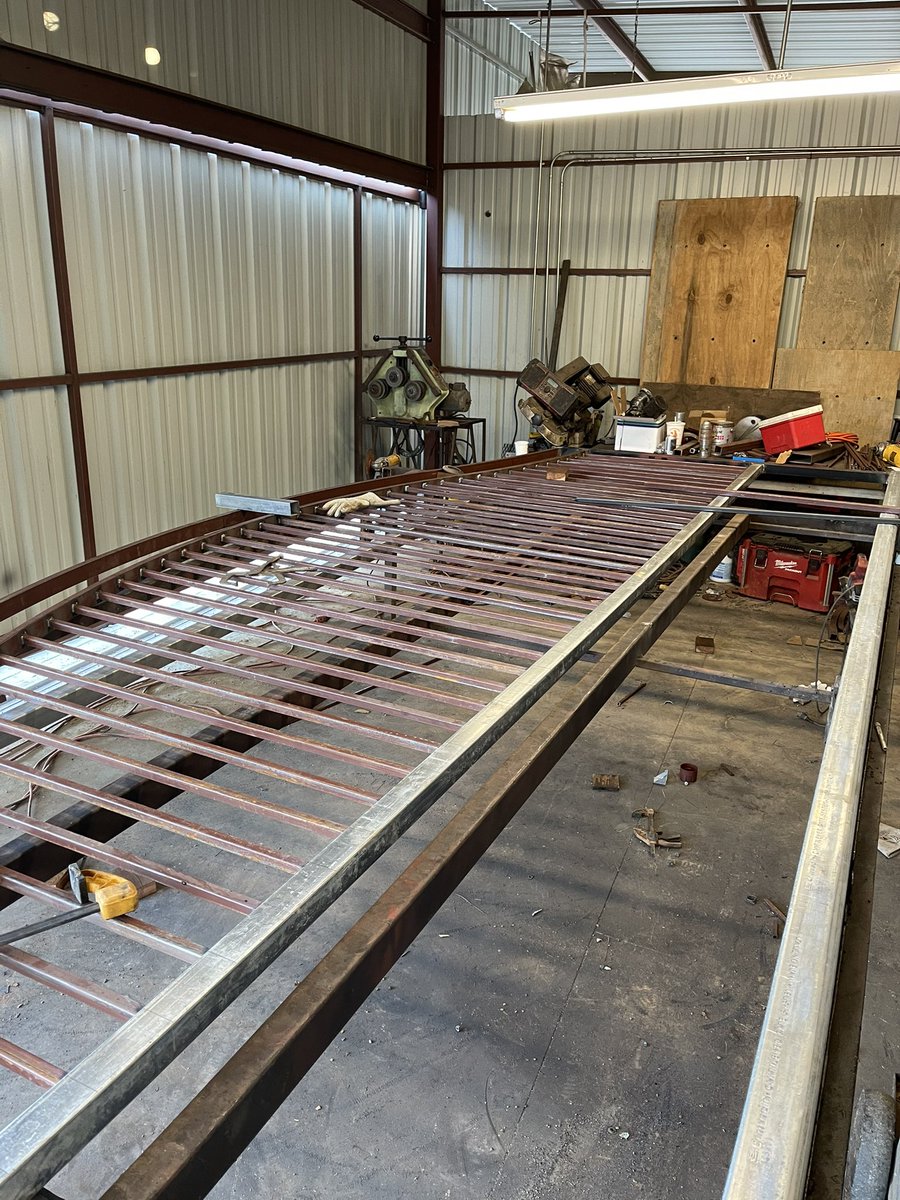dfwfence's tweet image. Gate fabrication, custom slide gate #gateshop #slidegate