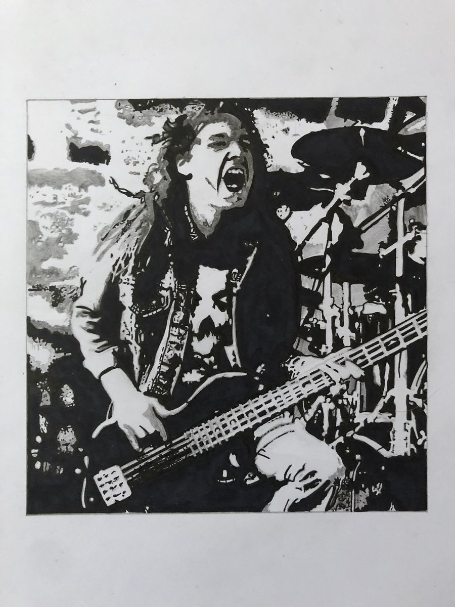 kieran_kieran7's tweet photo. Original artwork of Cliff Burton @metallica_com @Metallica @KirkHammett @fearfestevil @CliffburtonBur1 @metalinjection @RobertTrujillo #Draw2020Challenge #notgoingout #GoodBye2020 #2021makeawish #sneachta #top4of2020 #vaccincovid #dispatch #lastdayof2020 https://t.co/LyW1FVyUZy