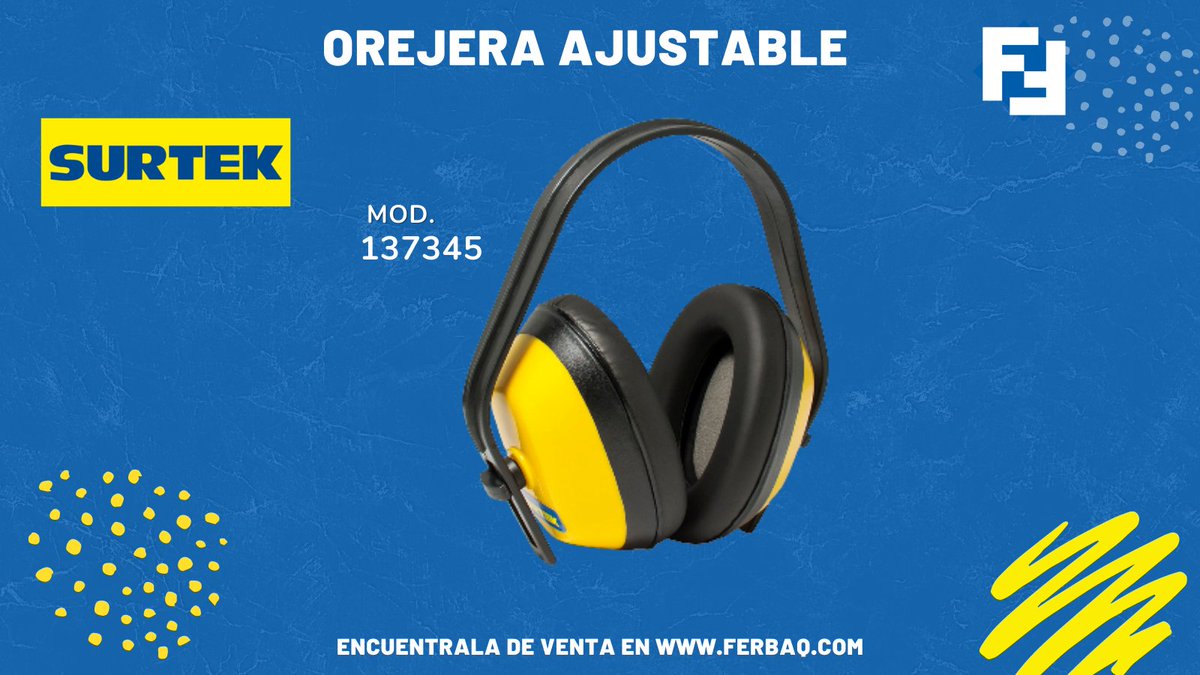 Ferbaq_oficial's tweet photo. ¿Buscas orejeras ajustables?
Checa esta opción que tenemos para ti de la marca #Surtek
👉https://t.co/pa80ABxuIz
#Ferbaq #EPP #Ruido #DistribuidorOficial https://t.co/BvNdayea9T