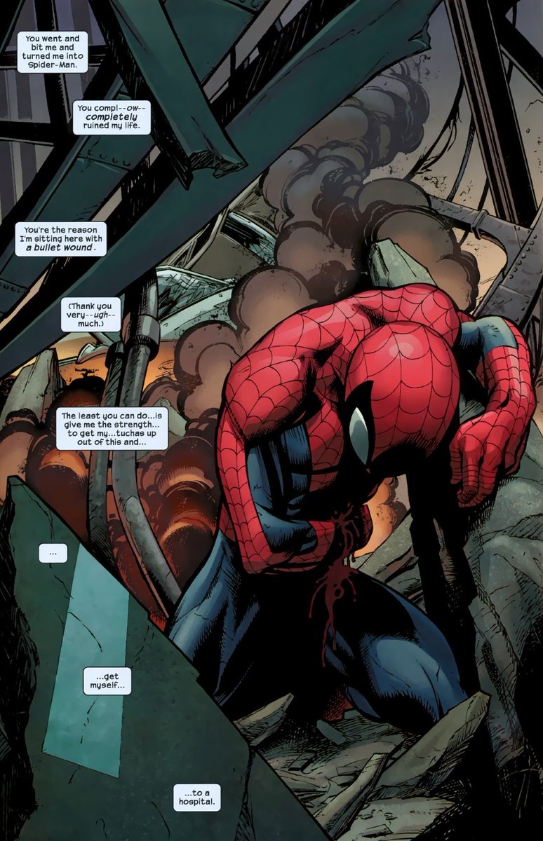 RT @spideymemoir: A truly ultimate scene from the pages of Spider-Man, delivered by Bendis & Bagley! https://t.co/ooz4nkxCof