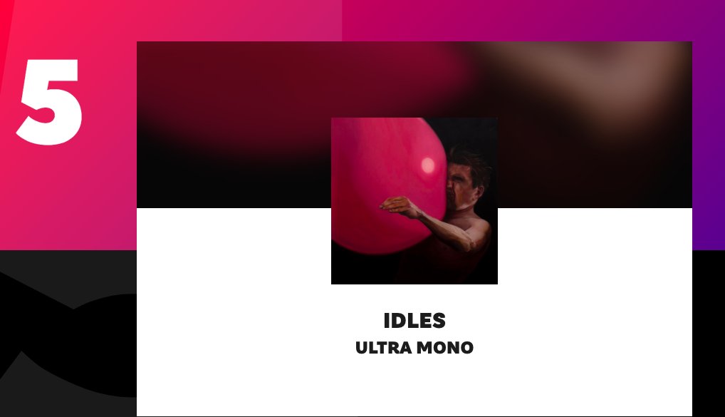 indierocks's tweet photo. [#TopIR] Los 100 Mejores Discos del 2020. https://t.co/Mv8LvK3HFy 💿✨

5 / @idlesband — 'Ultra Mono' https://t.co/ef22UwZ2HK
