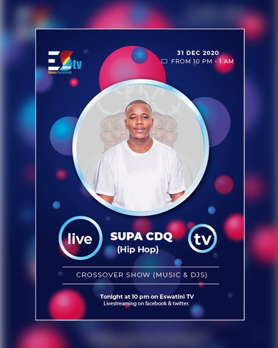 officialTWE_TV's tweet photo. Tonight Be sure to tune into @eswatini_tv at 10 pm for the #crossovershow with @SupaCDQ on the 1s & 2s https://t.co/CtaBi1Cd0R