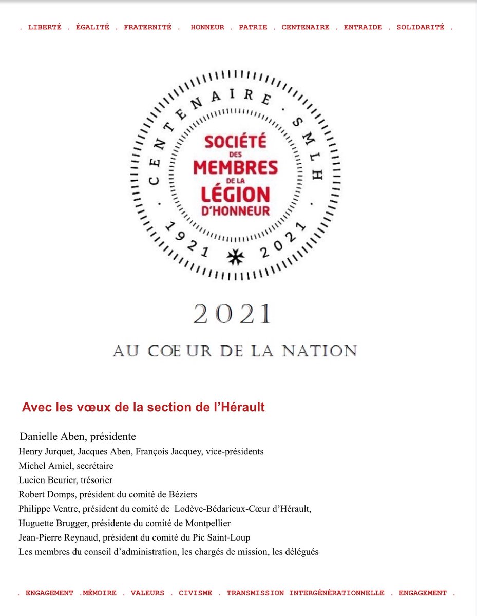 LegionHonneur34's tweet photo. @VilleLunel Avec les vœux de la société des membres de la Légion d'honneur de l'#Hérault #smlh34 #Fraternité #Solidarité #entraide https://t.co/x3igjaYtyQ
