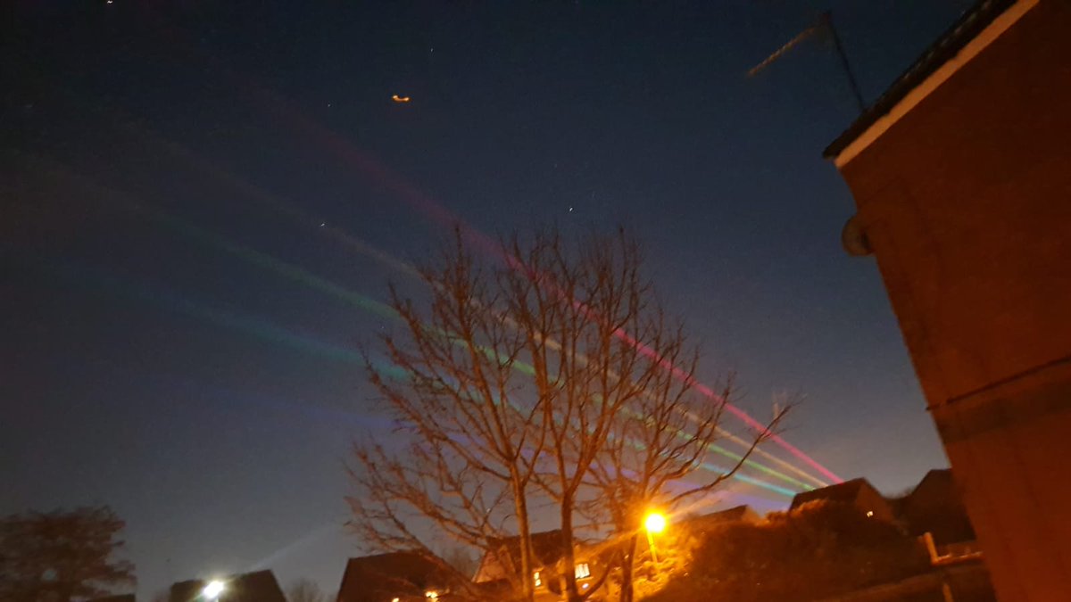 lurchio88's tweet photo. Open door to let cats in and see this. #Birmingham #birminghamhippodrome #lightofhope #NYE2020 #globalrainbow #YvetteMattern #BrumRainbow https://t.co/3od9n7uNYR