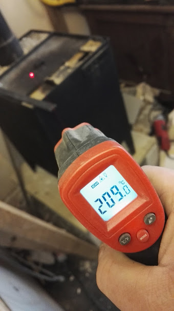 I finally installed a shavings burner in the workshop. Not only does it mean my fuel is effectively free, but it also serves as a coffee maker...and I'm warm in the workshop for the first time