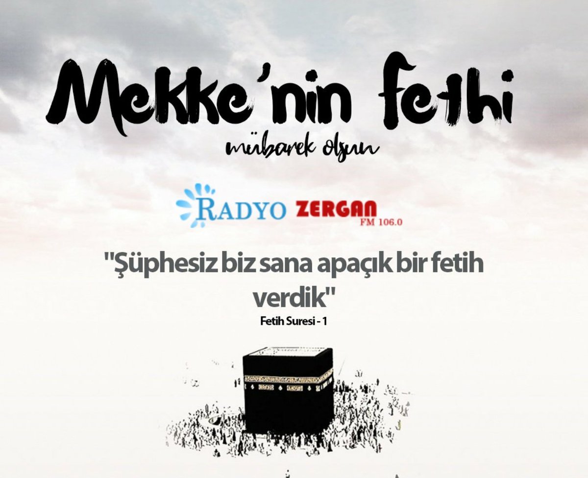 "Şüphesiz biz sana apaçık bir fetih verdik." 
Fetih Suresi
#HristiyanaÖzenme #MekkeninFethi #Ayasofya #MekkeninFethikutluolsun #mekkeninfethimuebarekolsun
