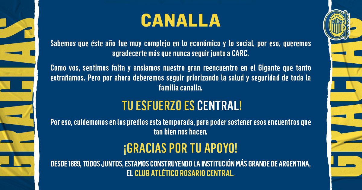 RosarioCentral's tweet photo. 🇺🇦🤜🏽🤛🏽 Canallas: ¡Simplemente gracias! https://t.co/mBRTHLrji5