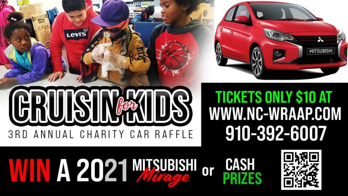 ncwraap's tweet photo. ARE YOU READY TO KICK OFF THE NEW YEAR WITH A GIVEAWAY? Contest &amp; rules on our FB (check our bio for link)

WRAAP has partnered with @DEMitsubishi of Wilmington for the 3rd Annual Crusin for Kids Car Raffle!

#contest #contestgiveaway #contestalert #happynewyear #giveaway https://t.co/jJ2Xv8fznj