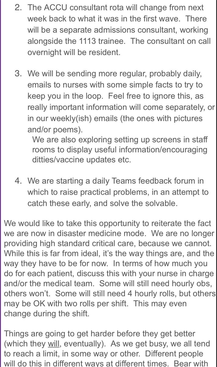 PaulBrandITV's tweet photo. Very concerning email sent out to staff at the Royal London Hospital this evening, detailing the extreme pressure the NHS is under. 

It warns “we are now in disaster medicine mode. We are no longer providing high standard critical care, because we cannot.” 

Via @JujuliaGrace. https://t.co/C9LAcPIhQd