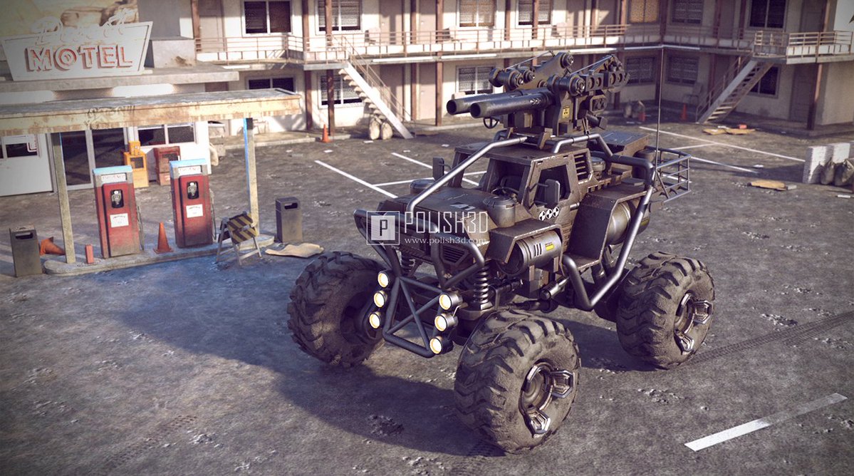 Buggy vehicle C made in 2020. #3dart #3dmodeling #3d #rendering #buggy #vehicle #military #weapon, see more in polish3d.com