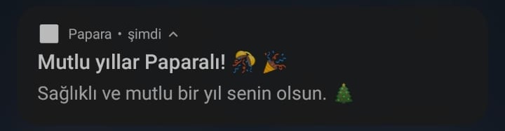 "Mutlu Yıllar PARALI" diye okudu bu fakir <a href="/Papara/">Papara</a>