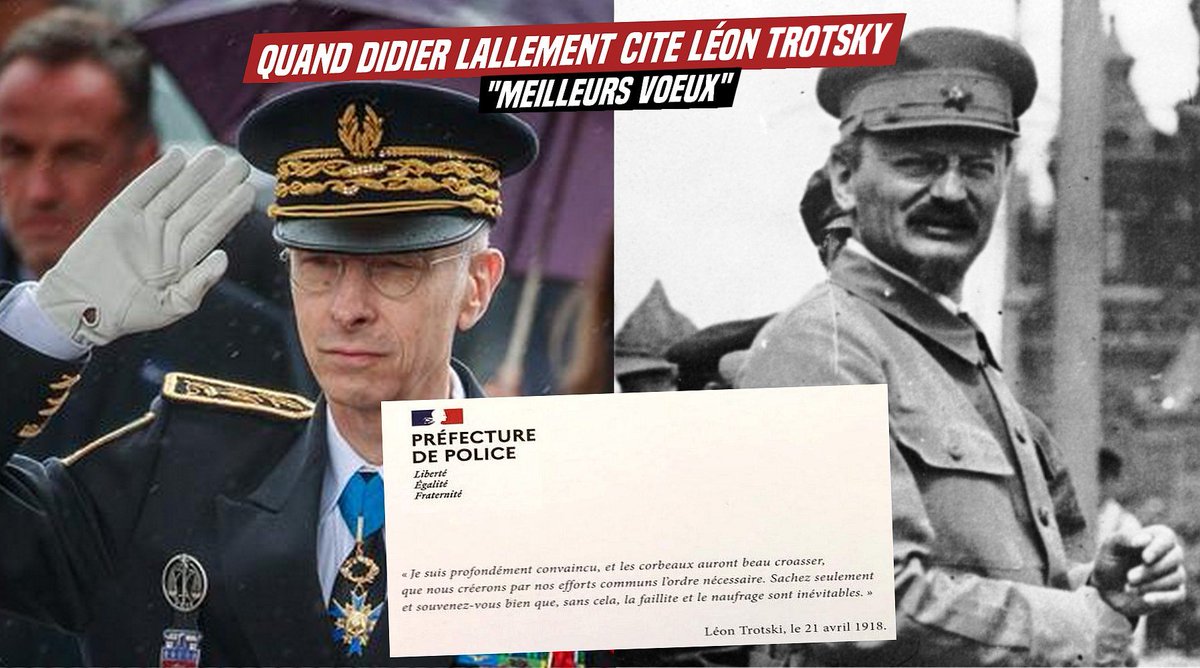 ContreAttaque_'s tweet photo. POURQUOI LE PRÉFET LALLEMENT CITE LÉON TROTSKY POUR LA NOUVELLE ANNÉE ? 

Un peu d'histoire pour le #Réveillon2021 

#Lallement #Trotsky #NouvelAn2021 https://t.co/dbut5ziWgu