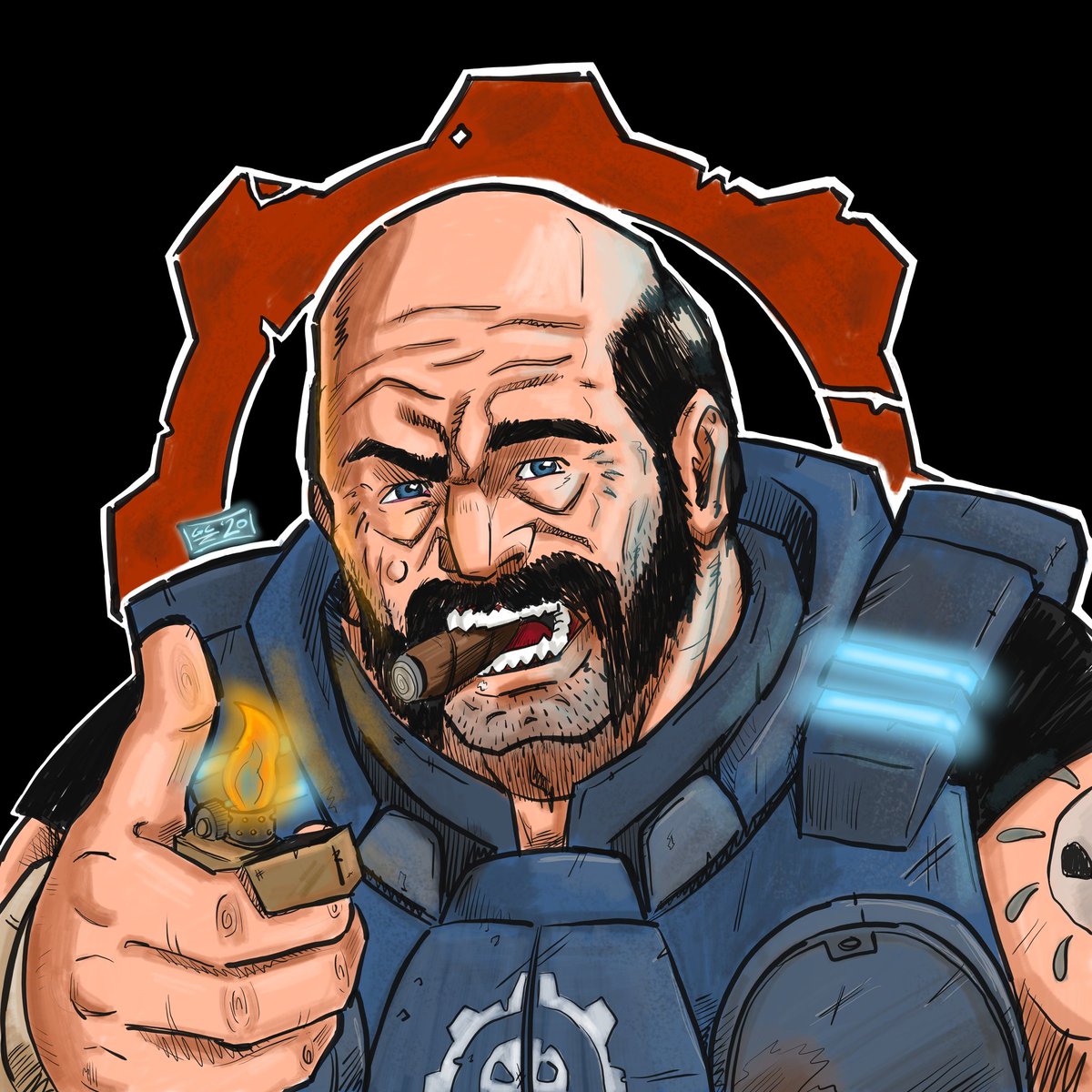 GrahamCJBCarton's tweet image. I guess this is my last drawing of the year, so why not make it my favourite Gear of all! Shout it out #GearsFam, who's your favourite Gear? #HappyNewGear everyone! Oh, and #BringBackBarrick! #GearsofWar #Gears5 @GearsofWar @CoalitionGears