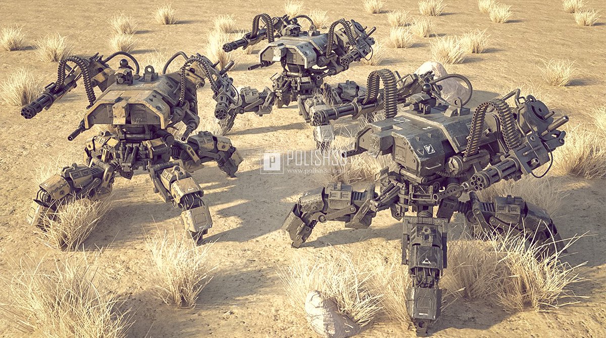 Small mecha made in 2020.#3dart #3dmodeling #3d #rendering #mecha #scifi #weapon, see more in polish3d.com