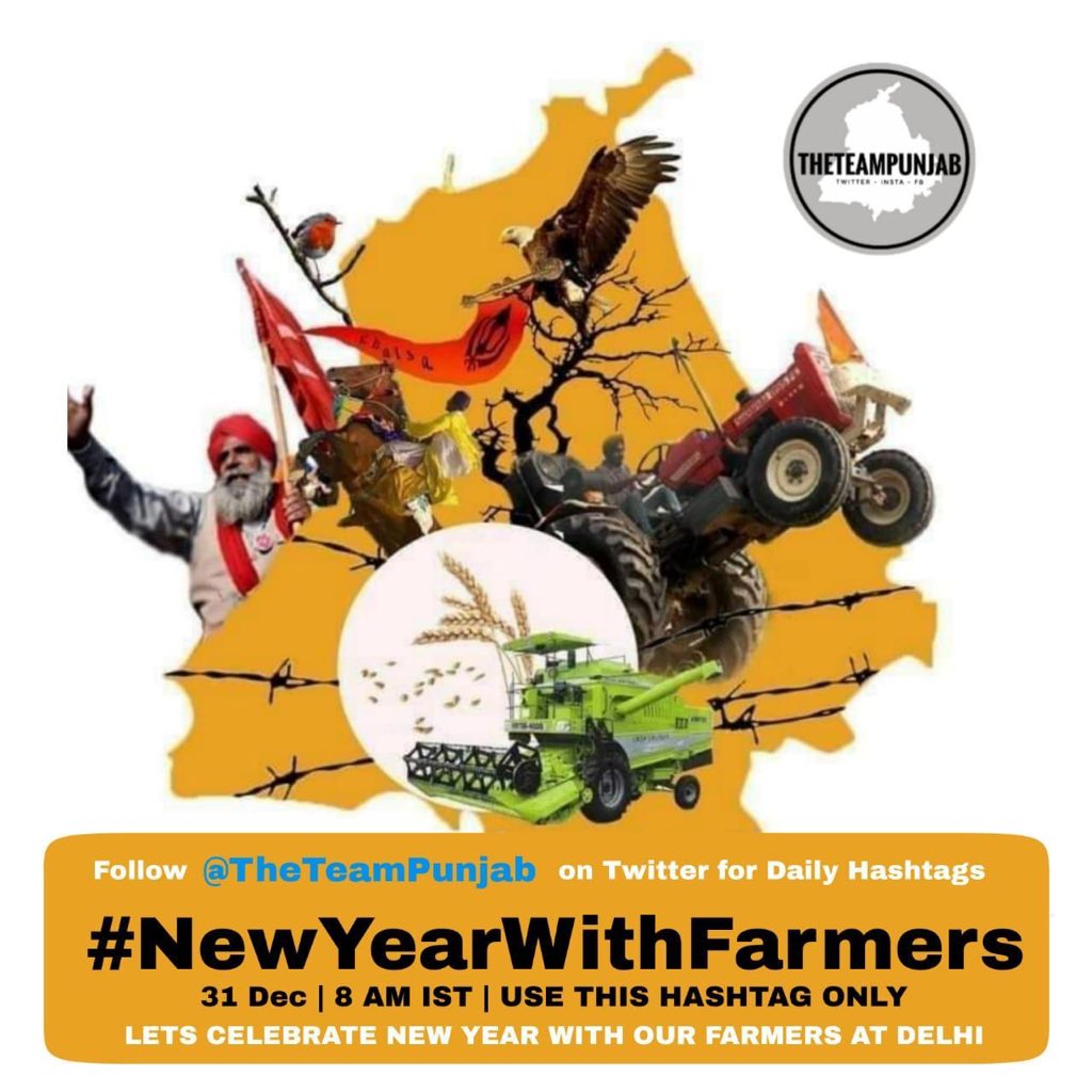 Jaspree27018321's tweet photo. #NewYearWithFarmers #FarmersAppealTotalRepeal #FarmersProtest #Tractor2Twitter #TakeBackFarmersBill https://t.co/P3yZ1tyif0