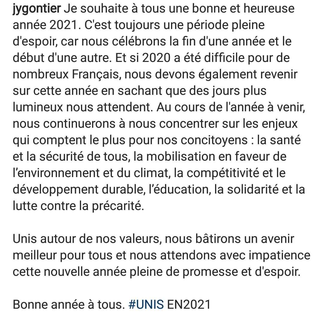 jygontier's tweet photo. Je souhaite à tous une bonne et heureuse #année2021.
Unis autour de nos valeurs, nous bâtirons un avenir meilleur pour tous et nous attendons avec impatience cette nouvelle année pleine de promesse et d'espoir.
Bonne année à tous. #UNISEN2021
#LaBauleEscoublac https://t.co/JCDjURWYEf