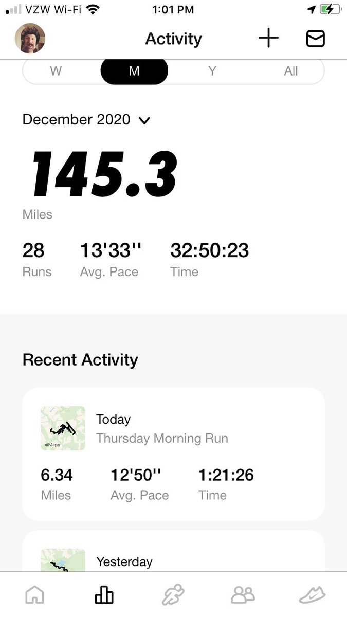 ryanb0317_ryan's tweet photo. Finished strong with 5 year high for miles in a month and year.  Also did 20 and 20.  #2020WBFC enjoy the new year and stay safe!!!! https://t.co/9Ge5eOQ9Dh