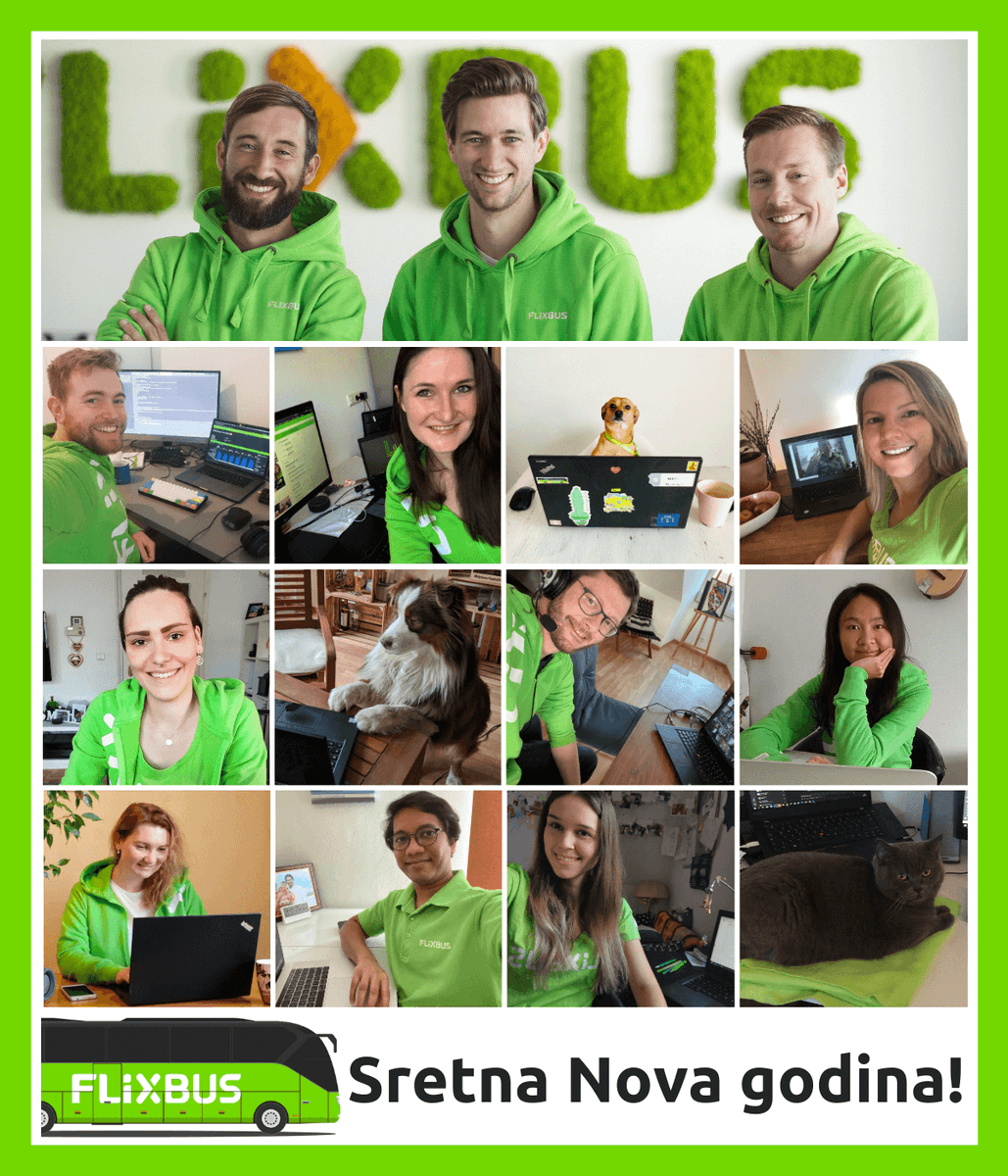 FlixBus_HR's tweet photo. 2020. g. suočila nas je s izazovima koje nismo mogli ni zamisliti. Hvala našim dragim putnicima, zaposlenicima i partnerima na zajedništvu i podršci tijekom ove teške godine.💚S nadom i optimizmom iščekujemo 2021. te se radujemo zajedničkim uspjesima. #HappyNewYear2021 https://t.co/Wkm1CVPWh3