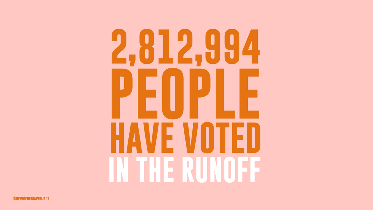 Going into the LAST DAY OF EARLY VOTING 2,812,994 Georgians have cast their ballots in the #RunoffElection! #gapol #georgia