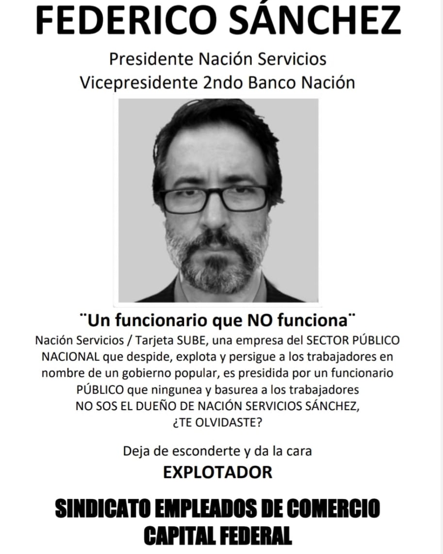 Despidos, maltratos, persecución. Eso es lo que nos propone <a href="/Eduardo_Hecker/">Eduardo Hecker</a> ???  Piensan seguir asi? Avisale a tu vice que lo estamos esperando.
Los trabajadores de #NacionServicios / Tarjeta #SUBE decimos BASTA!!!