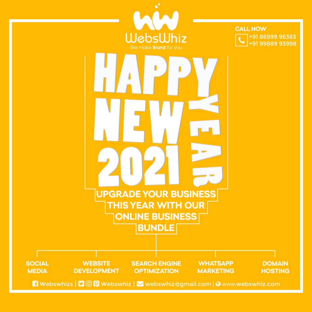 webswhiz's tweet photo. #webswhiz Wishing you a very prosperous #HappyNewYear2021 ! May the upcoming year be filled with success and wealth, and may your business grow bigger and stronger with each and every day. https://t.co/QmKGWkL76L