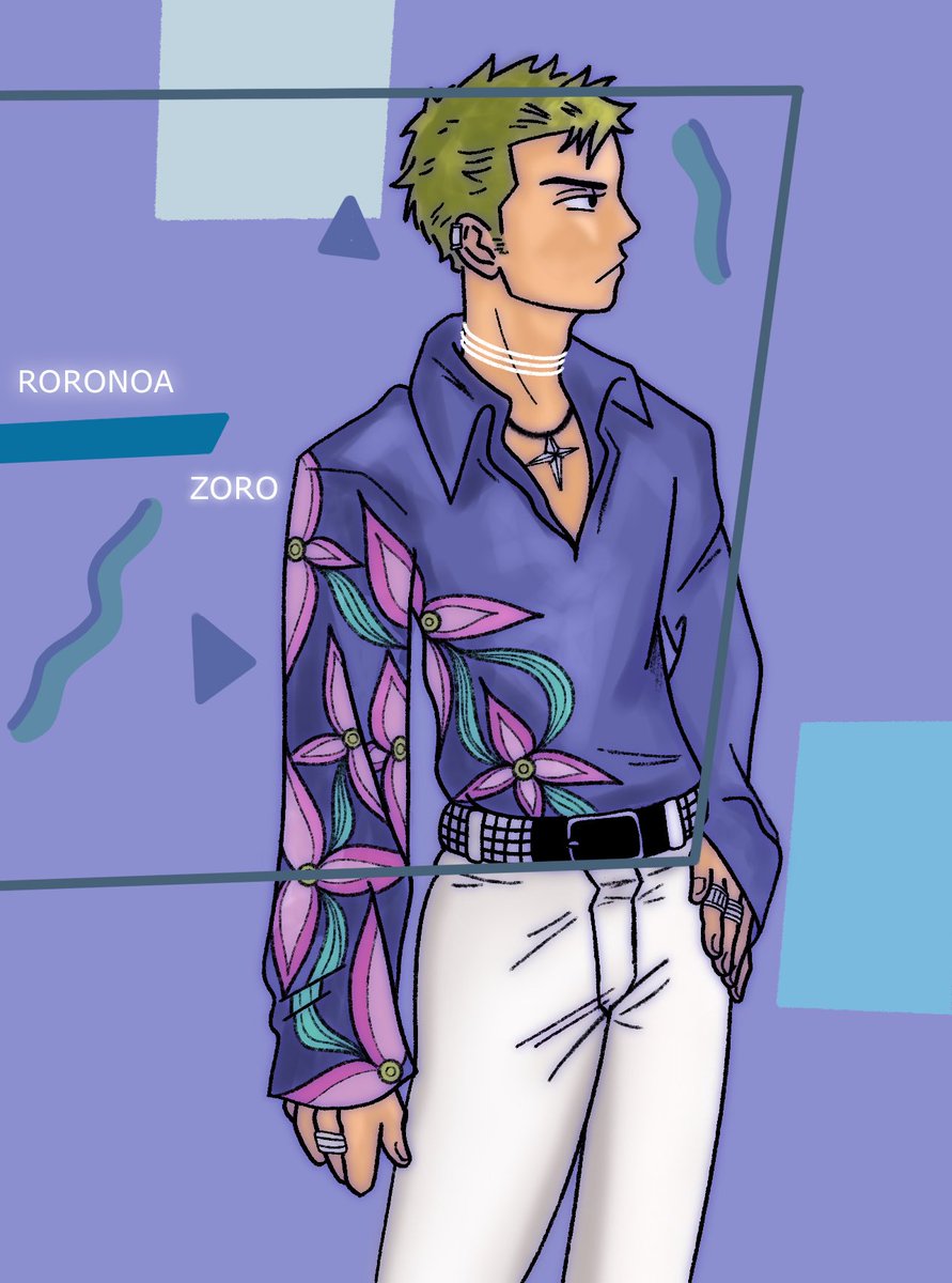 zorosans's tweet photo. zoro’s actually a model. <3 (is that one of sanji’s shirts?) 

[#onepiece] [#onepiecefanart] https://t.co/v2wLu6s5oF