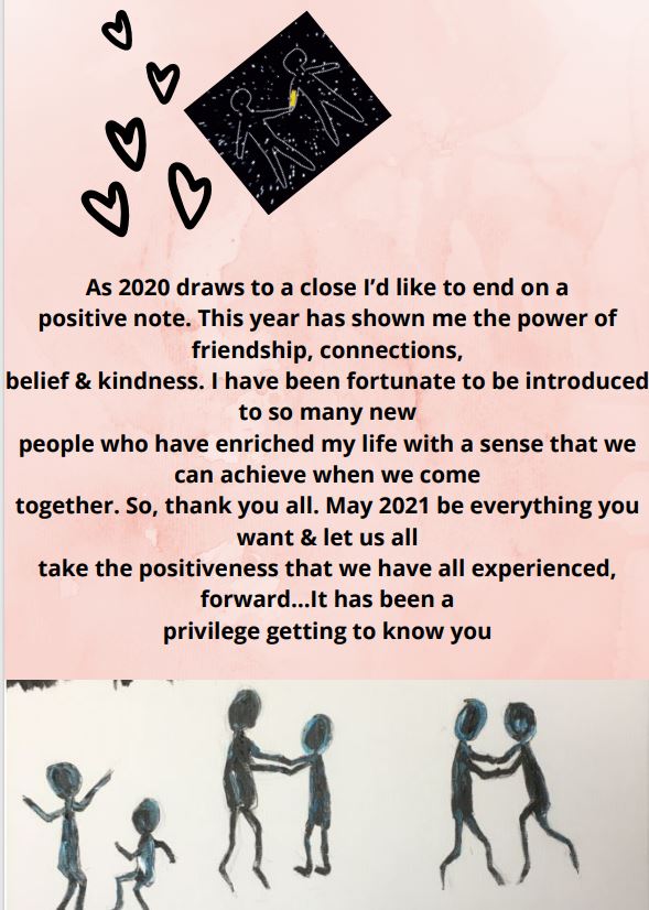 Continue to #bethedifference #StrongerTogether #makingconnections #positivesupportiverelationships #reachingout #KindnessMatters and 2021 will be great