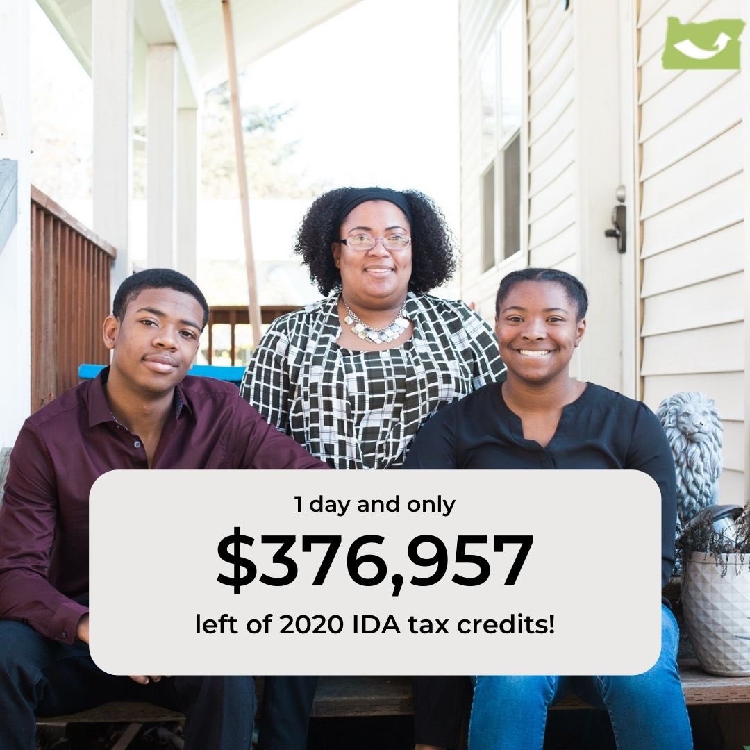 OregonIDA's tweet image. Today is the last day to make a gift to the 2020 IDA Initiative! We have only $376,957 left in available tax credits and need you to help us get there: oregonidainitiative.org/donateida/