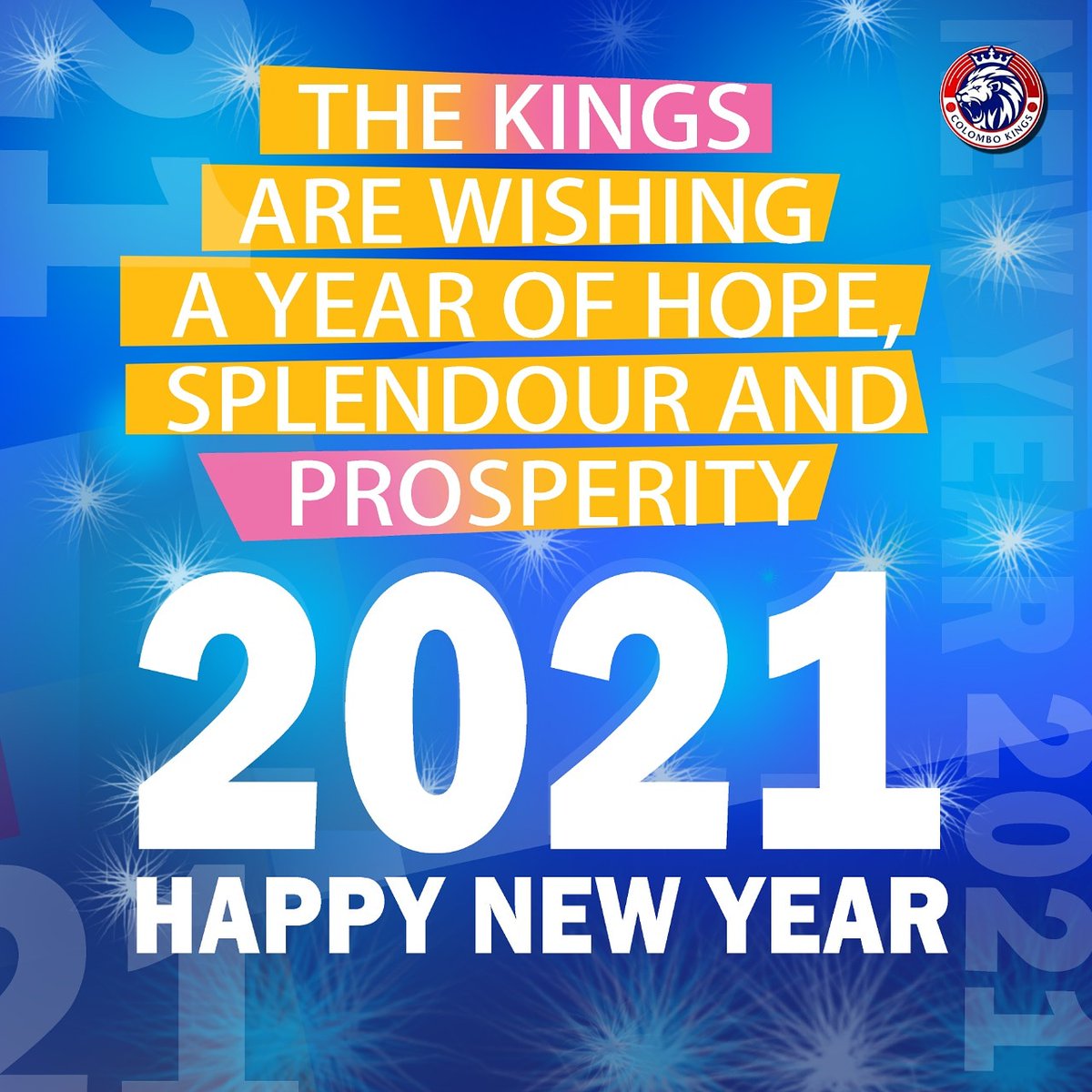 A very warm Happy New Year to all our fans, supporters and well wishers. Let this year fulfill all your dreams and wishes. Let this year be the best of the lot.
#letsrule #letscelebrate #winittogether #colombokings #lpl2020