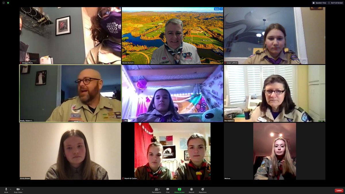 Explorer Scouts from 6th Fife and 14th Fife took part in a Zoom call last night with a new all-girl Scouts BSA troop from New Jersey, helping them with their Citizenship in the World Merit Badge. #SkillsforLife