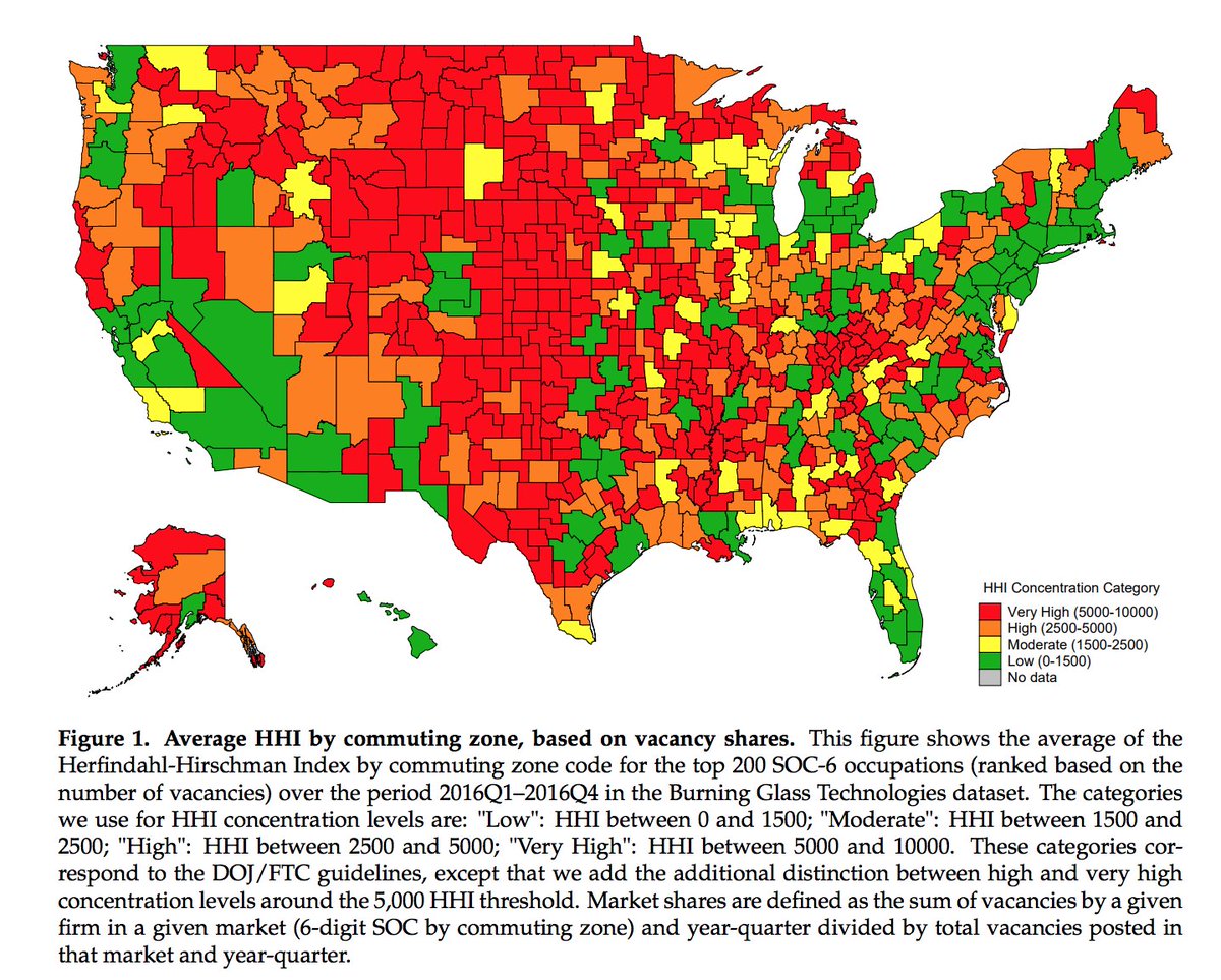 3. Better matching. This seems more true within cities than firms, but thick labor (and dating and friend) "markets" mean people can sort into better personal fits. This pops out of the monopsony papers which find it's a way bigger problem in rural areas: https://papers.ssrn.com/sol3/papers.cfm?abstract_id=3133344
