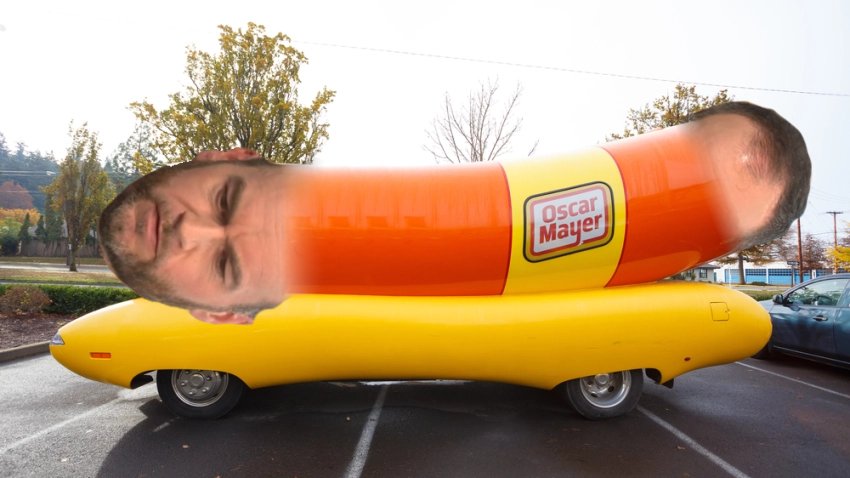 The weiner mobile, perfect for him.