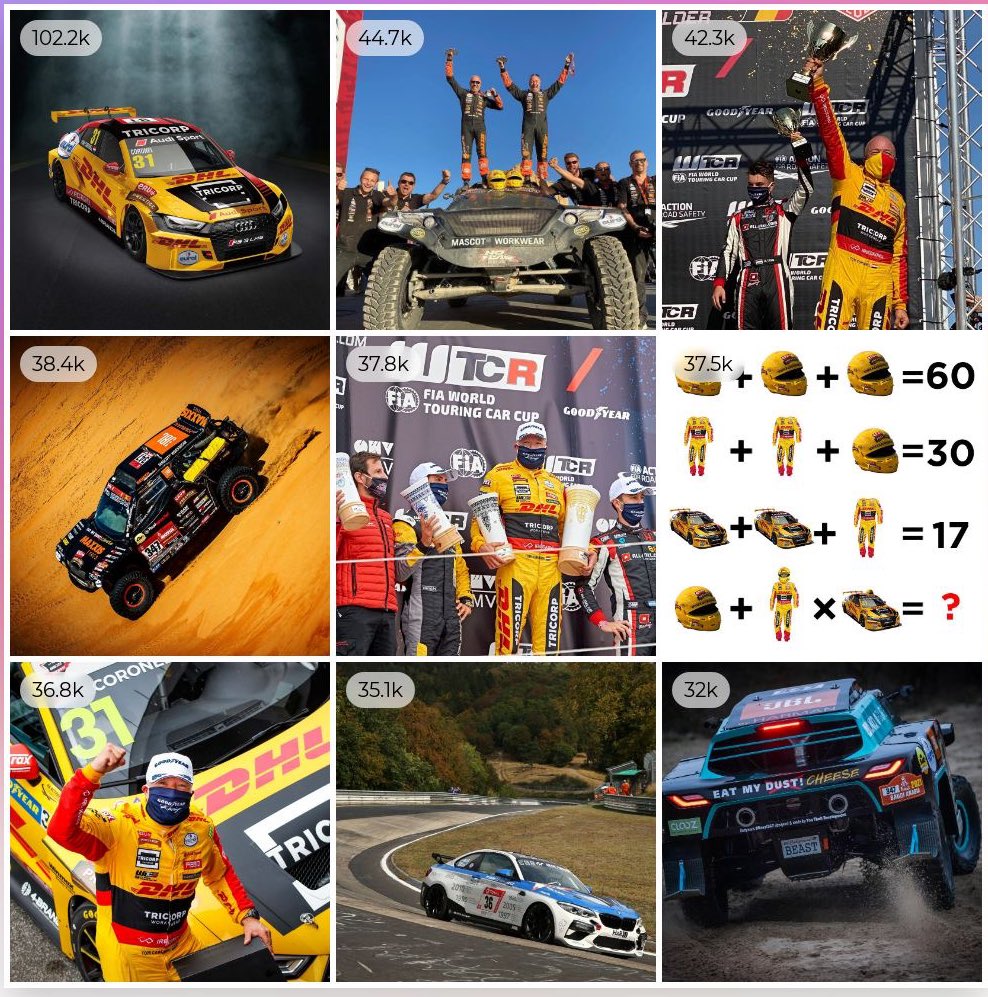 What’s your favorite? 👇 Here’s my top 9 of 2020 racing highlights! 👊 Still some good memories despite a complete different year. All the best for 2021 and I’m looking forward to new highlights! 🚀  #Dakar2021 #Dakar2020 #TCREurope #WTCR #DHLMotorsports #24hNBR