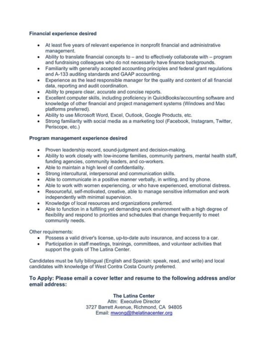 The Latina Center (@latinacenter) on Twitter photo The Latina Center has 2 Jobs opportunities!
See the pictures for more information and if you are interested in applying, send your resume and cover letter to mwong@thelatinacenter.org The Latina Center has 2 Jobs opportunities!
See the pictures for more information and if you are interested in applying, send your resume and cover letter to mwong@thelatinacenter.org
