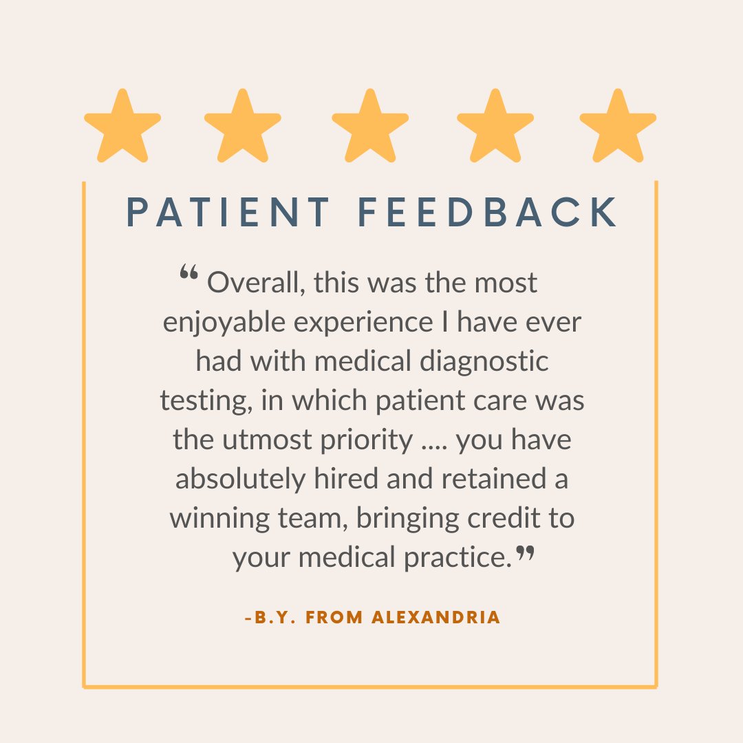 Patient feedback is an essential part of our customer service program, and we care what you have to say! Thank you to our patients for your continued kind words, and we hope to give you all 5-star service every time! Find out more about us at: alexandriaradiology.com