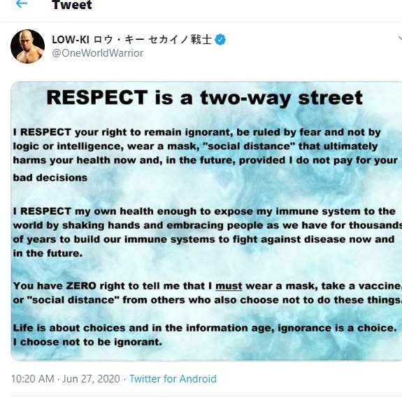 Next is the Worst COVID-19 Tweet Award and here are the nominees: