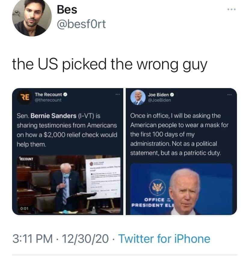 WeThePeople424's tweet photo. @HouseDemocrats @KamalaHarris @JoeBiden @BernieSanders #StimulusCheck #BernieFilibusterSanders #FeelTheBern https://t.co/f3WOv34t1M