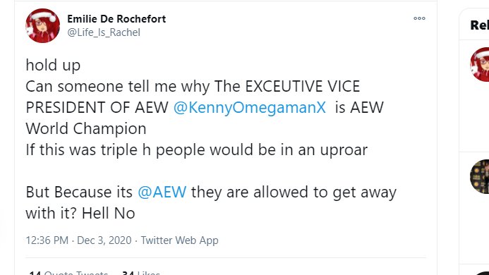 The Next category is Worst Tweet About Kenny Omega Award and here are the nominees: