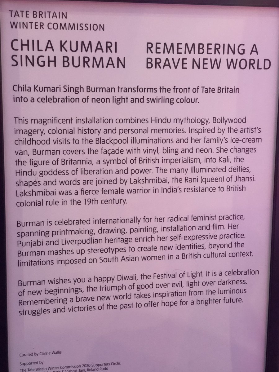 A thoughtful walk along the river today and saw this beautiful electric light installation on the front of the Tate Britain.Helped me to collate a few disparate conclusions about 2020, which has been, let's face it, A Hell of a Year.Not that anyone's interested, but... (1/8)
