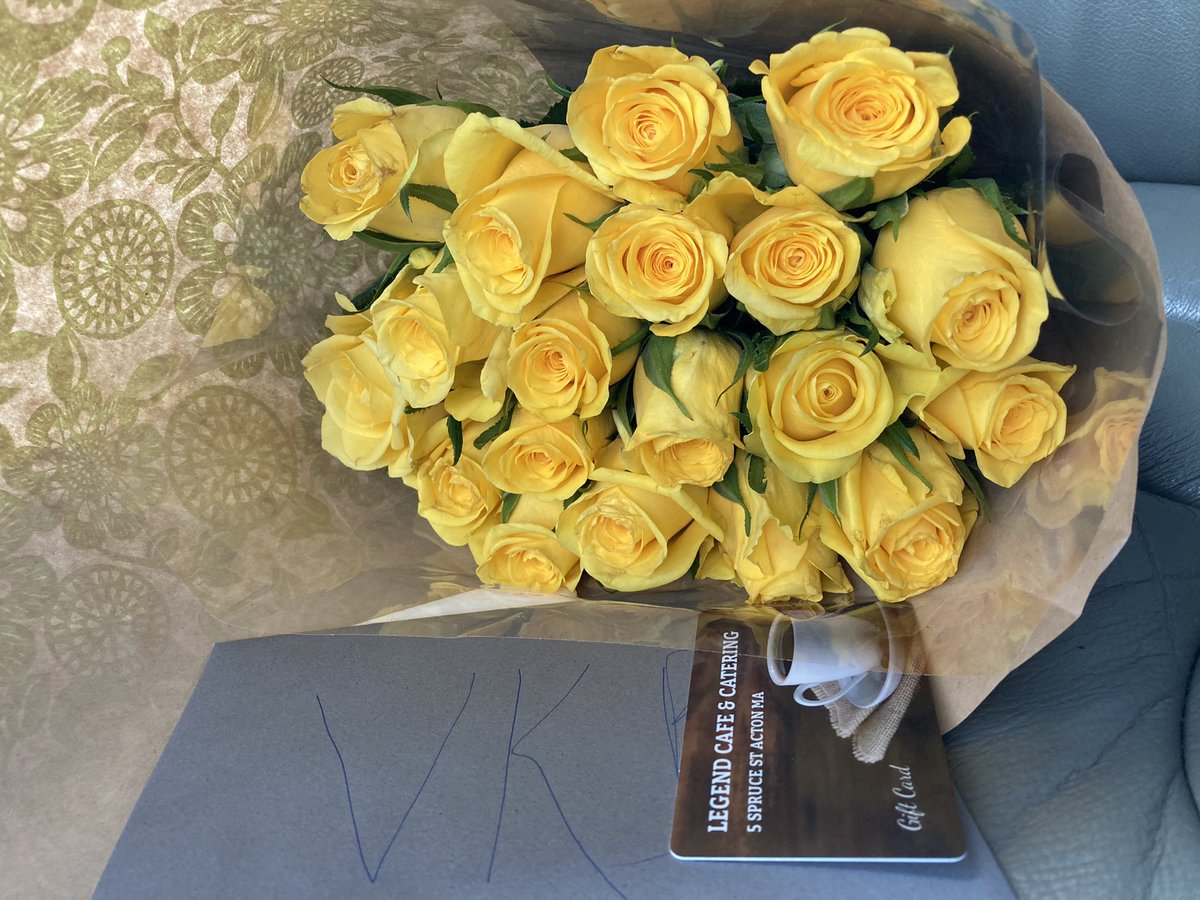 VivianBirchall's tweet photo. I am very grateful for the lovely flowers, card and gift card to #legendcafe, from the @ActonMAGov’s Conservation Department Staff- Tom Tidman, Bettina and Fran. Thank you for the thoughtful gesture. It’s been a pleasure working with you. #ActonMA #GratefulHeart #GoodBye2020 https://t.co/wcQMhzmPkG