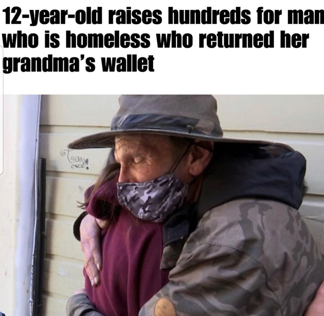 GoodNewsCorres1's tweet image. Evelyn Topper lost her wallet after getting a coffee with her granddaughter Mikayla.Sean Curry who has been homeless for half a decade,found the wallet in a dumpster &amp;amp; returned it to the owner.Evelyn &amp;amp; Mikayla raised hundreds with a drive-thru bday party instead of gifts!📸NBC LA