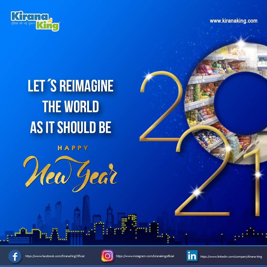 KiranaKing's tweet photo. SEASON’S GREETINGS &amp; HAPPY NEW YEAR – 2021

“The beginning is the most important part of the work” – Plato

#KiranaKing #IndiaKiNayiDukaan #Jaipur #Grocery #Retail #Network #Hyperlocal #Omnichannel #Kirana #Kiryana #Parchuni #Rashan #Pansari #Reflect #Introspect #New #Year #2021 https://t.co/qa0toBO9xd