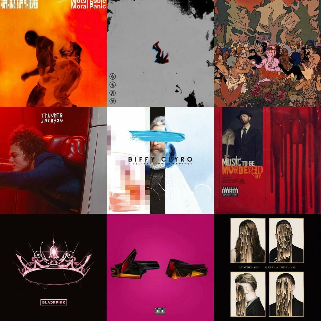 Pop_Vulture_'s tweet photo. Can’t get through a year like 2020 without good music! #biffyclyro #runthejewels #nothingbutthieves #bringmethehorizon #bobmoses #blackpink #anothersky #eminem #thunderjackson https://t.co/AFH4DPQ3CL