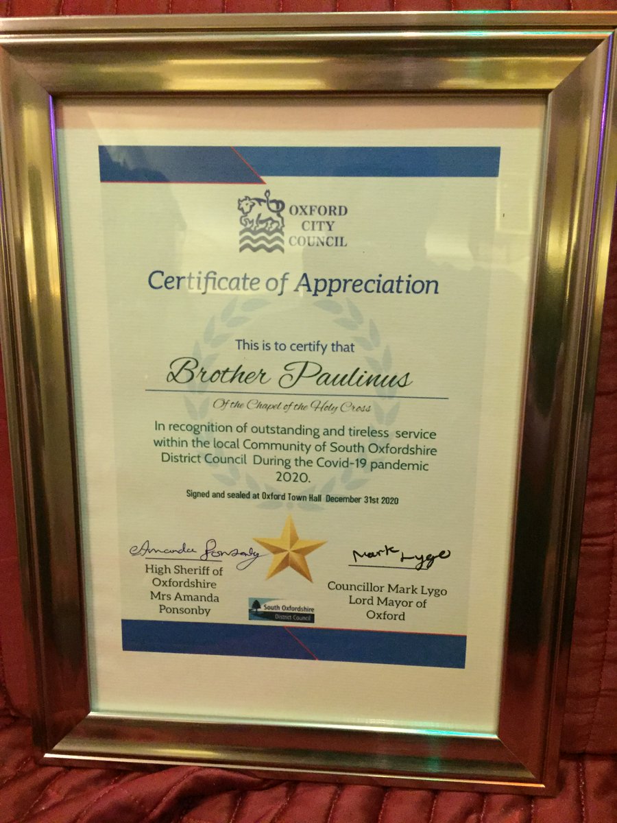 Just had a knock at the door and The Queen Sheriff for Oxfordshire has just presented me with this,   in other years it would of been presented at a dinner  but 2020 covid has stopped that  but She did say it will happen.