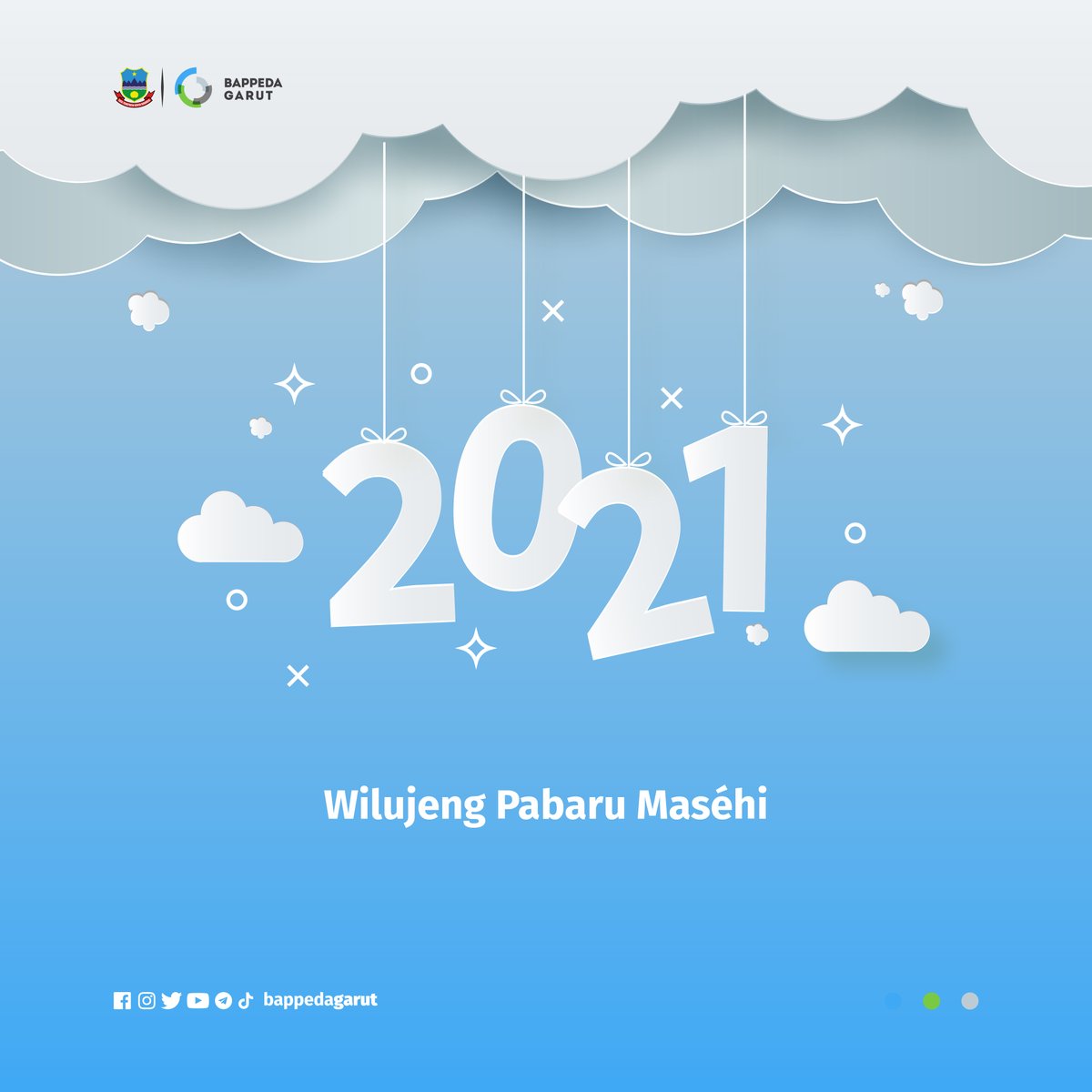 bappedagarut's tweet photo. Gedé harepan keur taun anyar kudu dibarengan loba kadaék jeung pangabisa ngarah ka hareup hirup leuwih hurip. Wilujeng pabaru 2021, mugia tinekanan sagala harepan.

Selamat tahun baru 2021, semoga tercapai segala harapan. https://t.co/PO7DO9yNET
