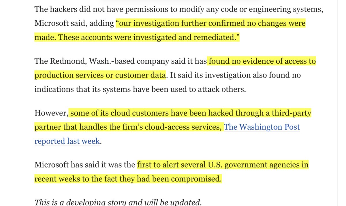 FUUUUUUGGG ME“software patch used by Russian cyber spies as a potential “back door” into victims’ systems....not known that the hackers had viewed the firm’s source code, or the crucial DNA of potentially valuable, proprietary software” https://www.washingtonpost.com/national-security/microsoft-russian-hackers-source-coce/2020/12/31/a9b4f7cc-4b95-11eb-839a-cf4ba7b7c48c_story.html