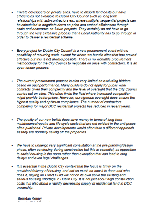CONSTRUCTION COSTS FOR  @DubCityCouncil DIRECT BUILDHave been pushing for this information for some time now in the context of  #BuildOscarTraynor so great to see a pretty comprehensive report just issued by DCC: